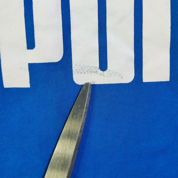 Puma short sleeve T-shirt boys size M (10-12) blue with silver and white graphic - Picture 8 of 10